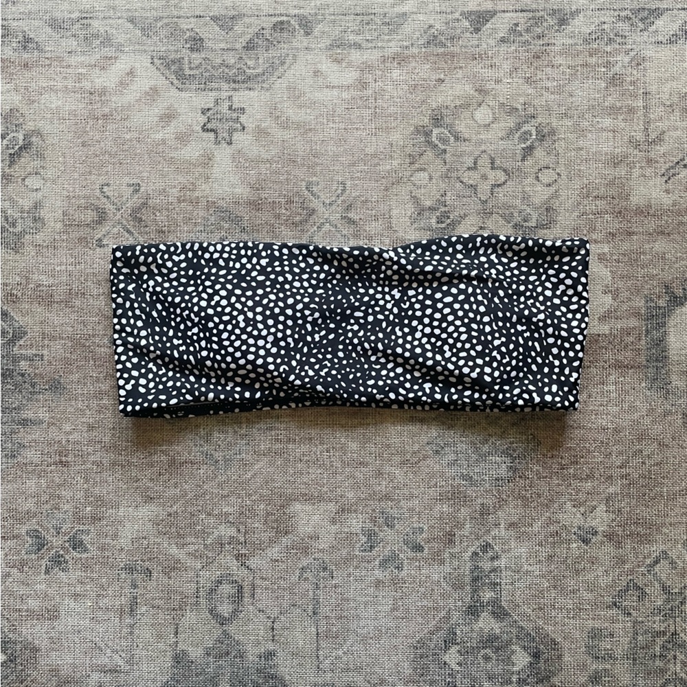 Zaful Black and White Polka Dot Swimsuit Top